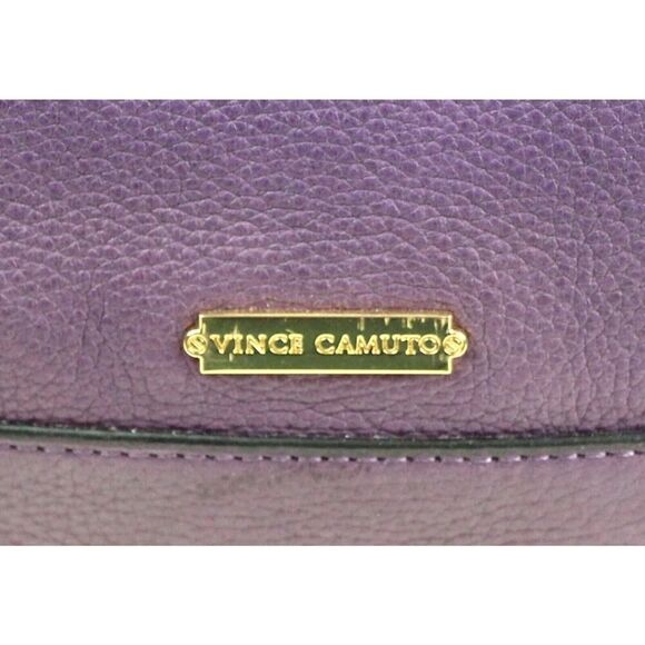Vince Camuto PURPLE GENUINE LEATHER SHOULDER BAG HANDBAG TOTE HOBO PURSE - Picture 6 of 16